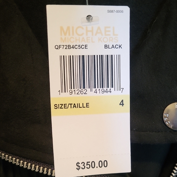 Michael Kors Black Fringe Leather Jacket - Picture 3 of 6